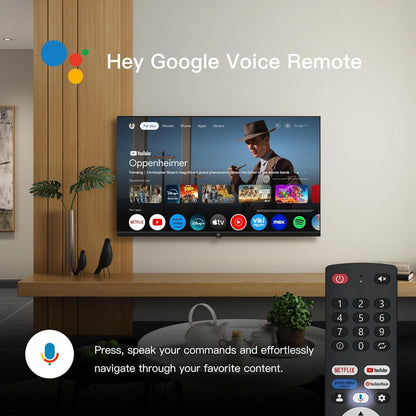 50 Inch Smart TV, 4K LED Google TV with Google Play Built-In Google Cast, HDR 10, MEMC, Voice Remote, Dolby Atmos & Vision, UHD Stream Live Television (CG50-C3,2024)