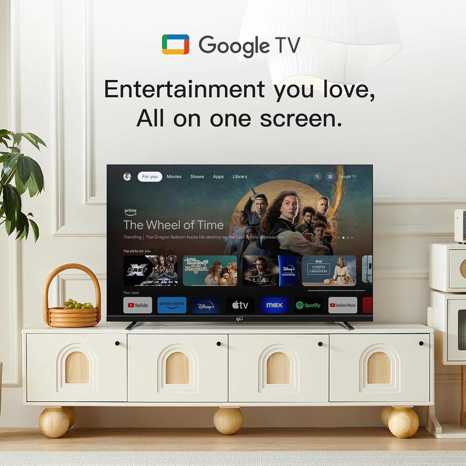 55-Inch Smart TV Google TV 4K UHD with Google Play and Google Cast Built-In, HDR 10, Dolby Vision Dolby Atmos, MEMC, Voice Remote, Stream Live Tv(Canvas-Series, CG55-C1, 2024 Model)