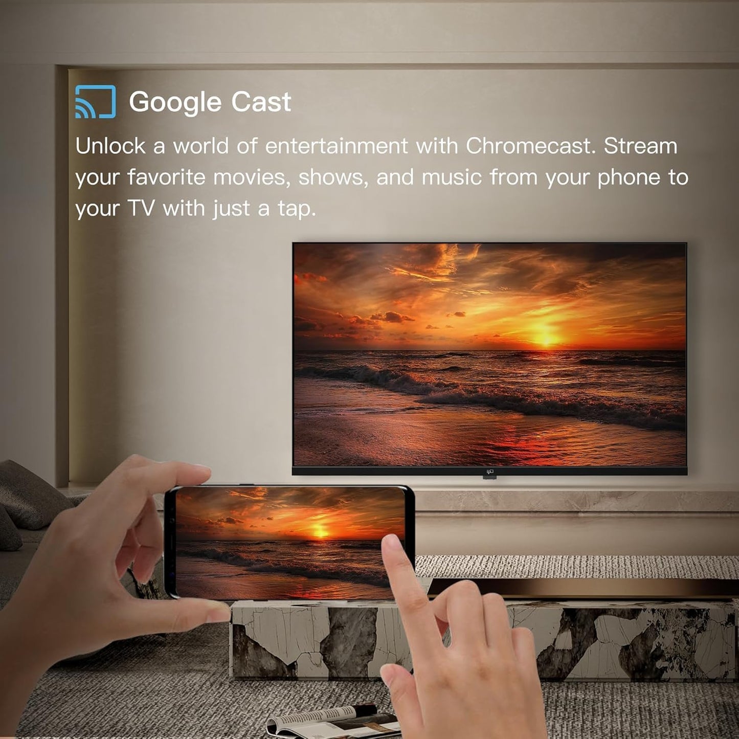 50 Inch Smart TV, 4K LED Google TV with Google Play Built-In Google Cast, HDR 10, MEMC, Voice Remote, Dolby Atmos & Vision, UHD Stream Live Television (CG50-C3,2024)